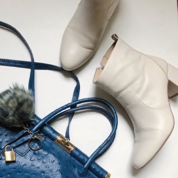 donna karan white booties